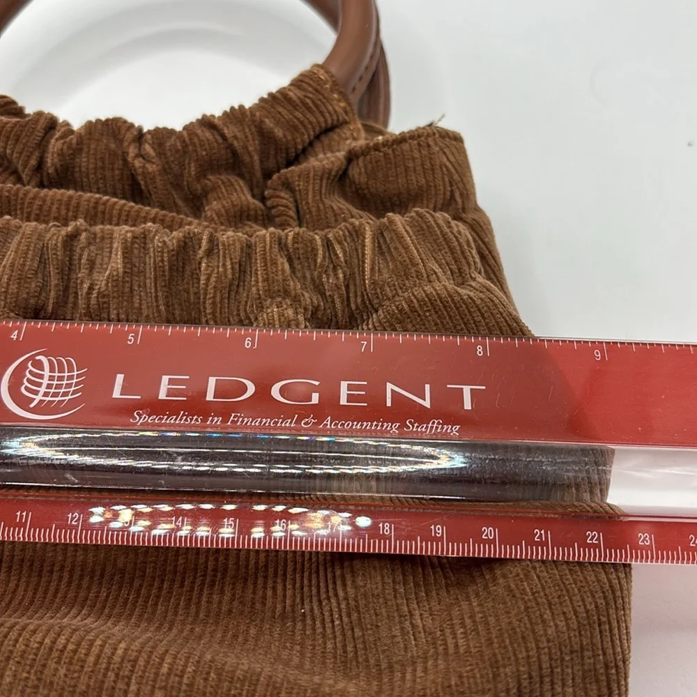 Brandy Melville light brown Corduroy mini bag exterior pocket casual festival - Picture 12 of 16